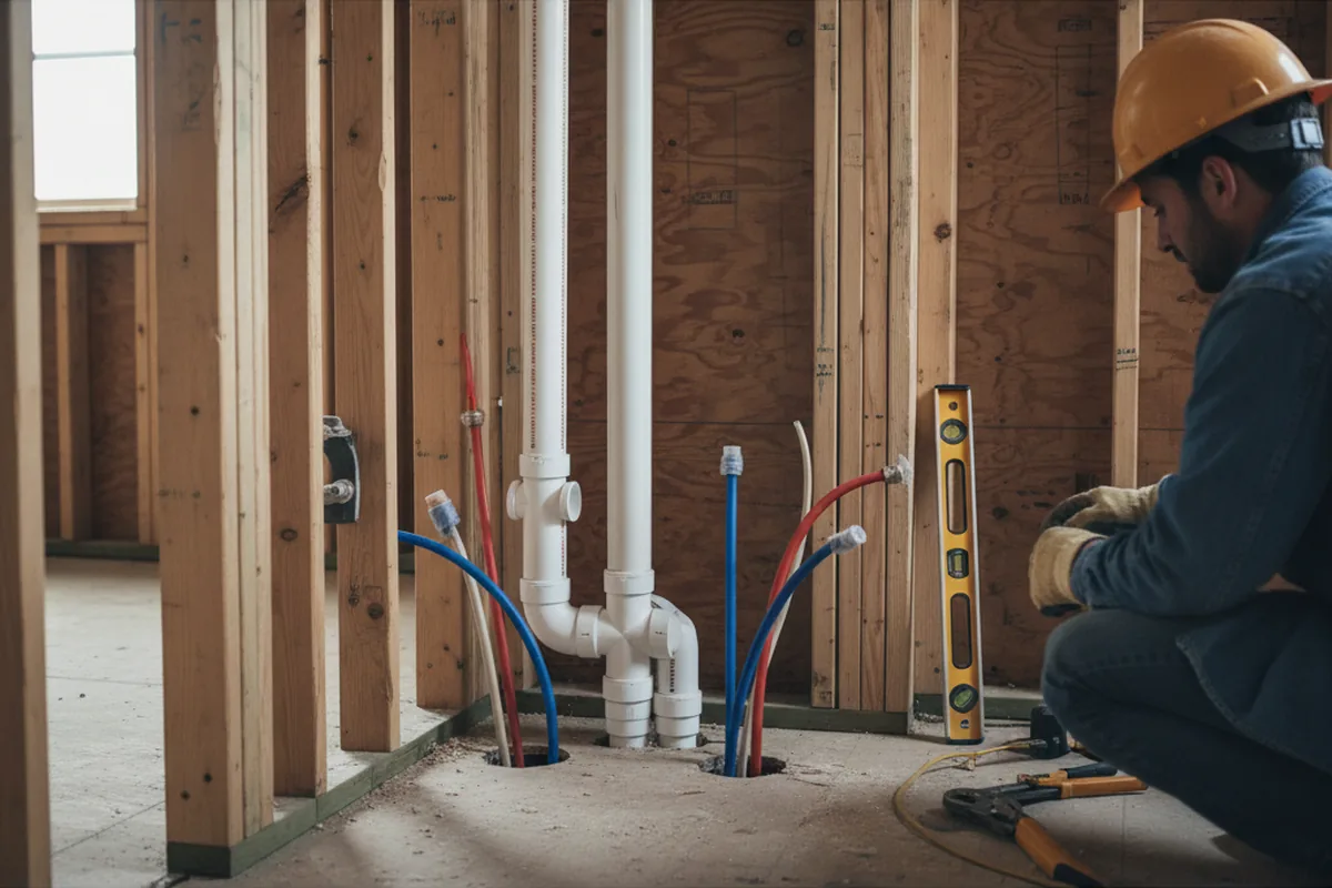 Drain and supply rough-in during Garbage Disposal Repair in Kenedy