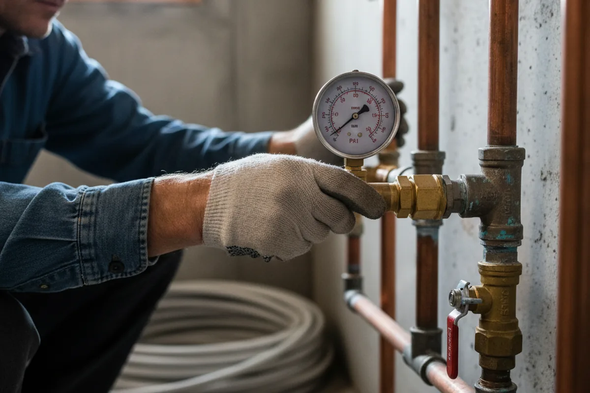 Pressure testing a repaired line during Water Line Repair in Kenedy
